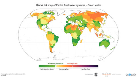 FIGURE 32 - Global risk map of Earth’s freshwater systems (II) – Green water