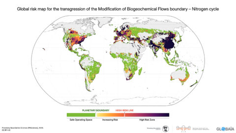 FIGURE 36 - Global risk map for the transgression of the Modification of Biogeochemical Flows boundary – Nitrogen cycle