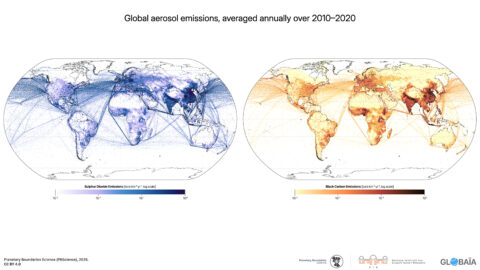 FIGURE 40 - Global aerosol emissions, averaged annually over 2010–2020