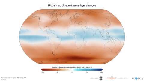 FIGURE 44 - Global map of recent ozone layer changes